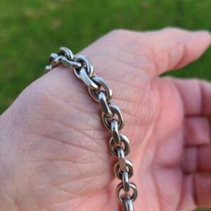 James Avery Forged Link Sterling Silver Men's Chain Bracelet 8"